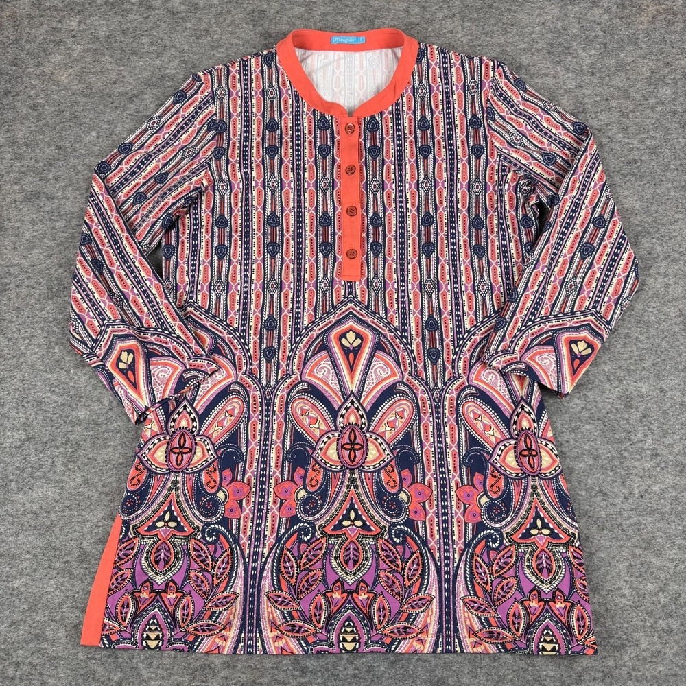 J McLaughlin Biscayne Button Front Tunic Catalina Cloth Womens Small S